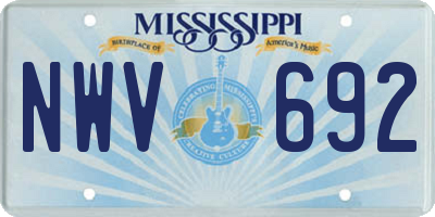 MS license plate NWV692
