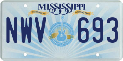 MS license plate NWV693