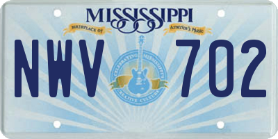 MS license plate NWV702