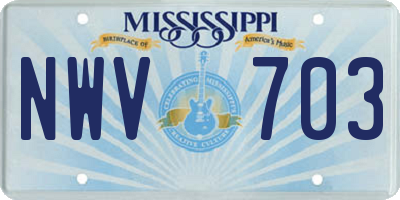 MS license plate NWV703