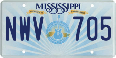 MS license plate NWV705