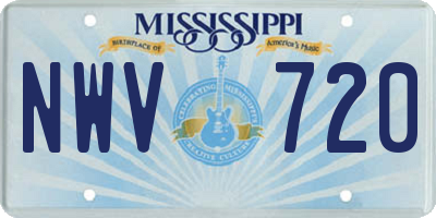 MS license plate NWV720
