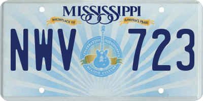 MS license plate NWV723