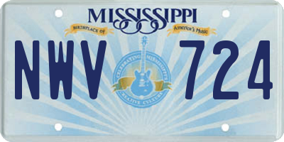 MS license plate NWV724