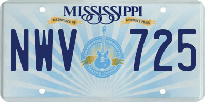 MS license plate NWV725