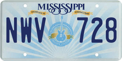 MS license plate NWV728