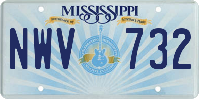 MS license plate NWV732