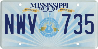 MS license plate NWV735
