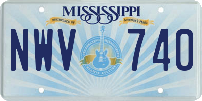 MS license plate NWV740
