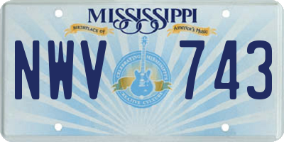 MS license plate NWV743