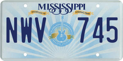 MS license plate NWV745
