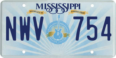 MS license plate NWV754