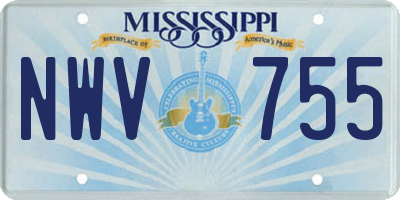 MS license plate NWV755
