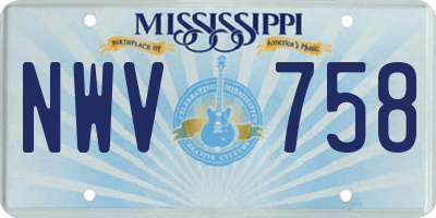 MS license plate NWV758