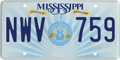 MS license plate NWV759