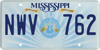 MS license plate NWV762