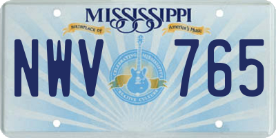 MS license plate NWV765