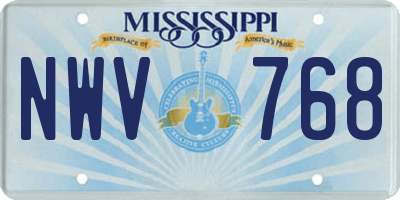 MS license plate NWV768