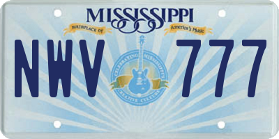 MS license plate NWV777