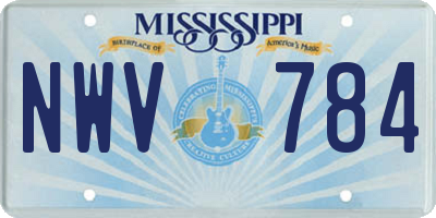 MS license plate NWV784