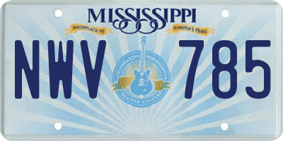 MS license plate NWV785