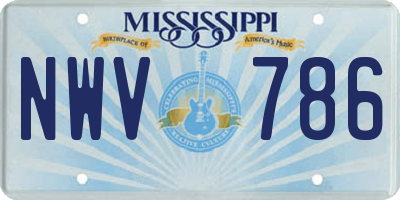 MS license plate NWV786