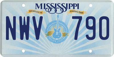 MS license plate NWV790