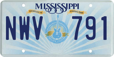 MS license plate NWV791