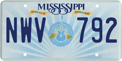 MS license plate NWV792