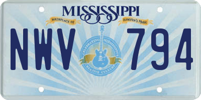 MS license plate NWV794