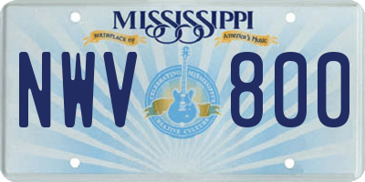 MS license plate NWV800