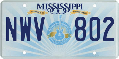 MS license plate NWV802