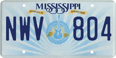 MS license plate NWV804