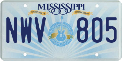 MS license plate NWV805