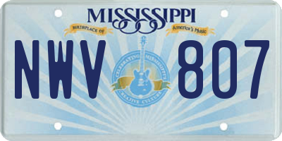 MS license plate NWV807