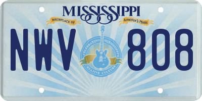 MS license plate NWV808