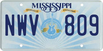MS license plate NWV809