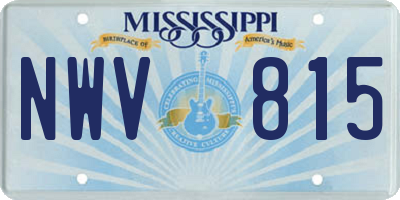 MS license plate NWV815