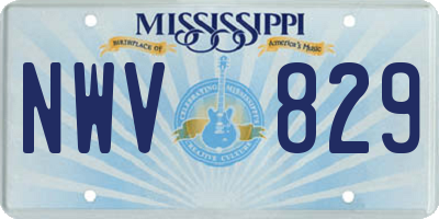 MS license plate NWV829