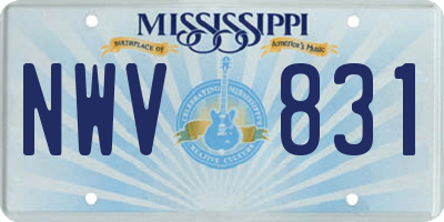 MS license plate NWV831