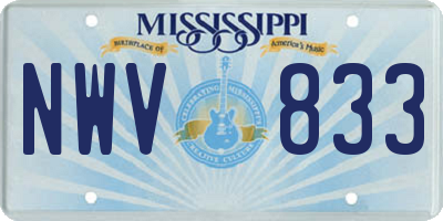 MS license plate NWV833