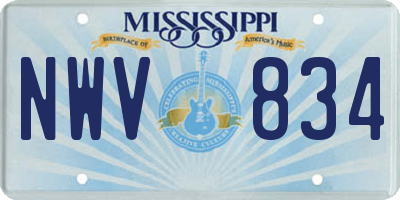 MS license plate NWV834