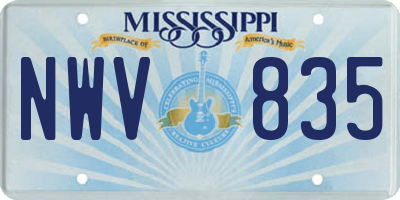 MS license plate NWV835