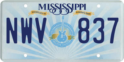 MS license plate NWV837