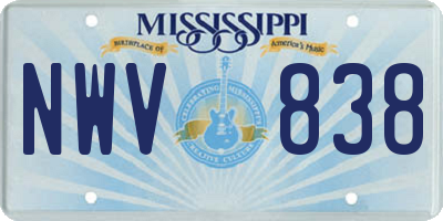 MS license plate NWV838