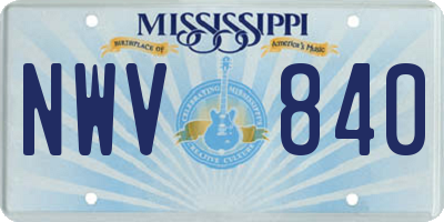 MS license plate NWV840