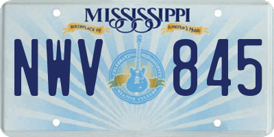 MS license plate NWV845
