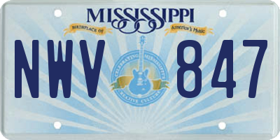 MS license plate NWV847