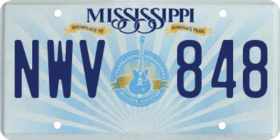 MS license plate NWV848