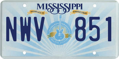 MS license plate NWV851